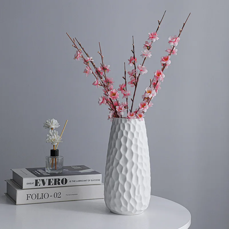 

Home Decoration Simple White Hydroponic Vase Modern Style Living Room Tabletop Ornament Ceramic Crafts Flower Arrangement Vase