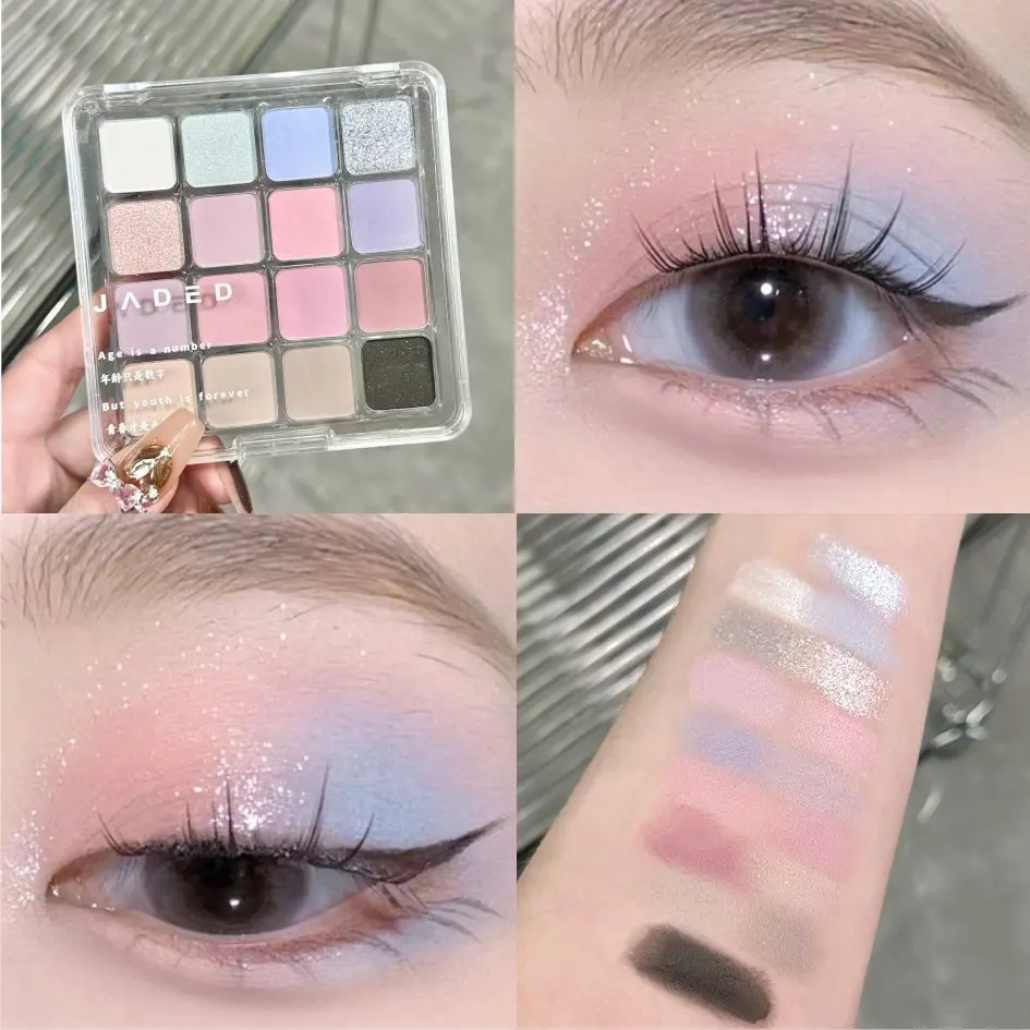 Eye Shadow Eye Shadow Plate 16 Color Eyeshadow Palette Matte Low Saturation Waterproof Glitter Pink Eye Shadow Long Lasting Eyes Makeup Korean Cosmetics