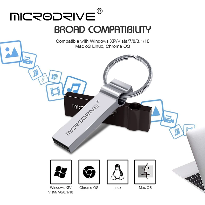 High-Speed Waterproof Portable USB Flash Drive - Multiple Storage Capacities Available
