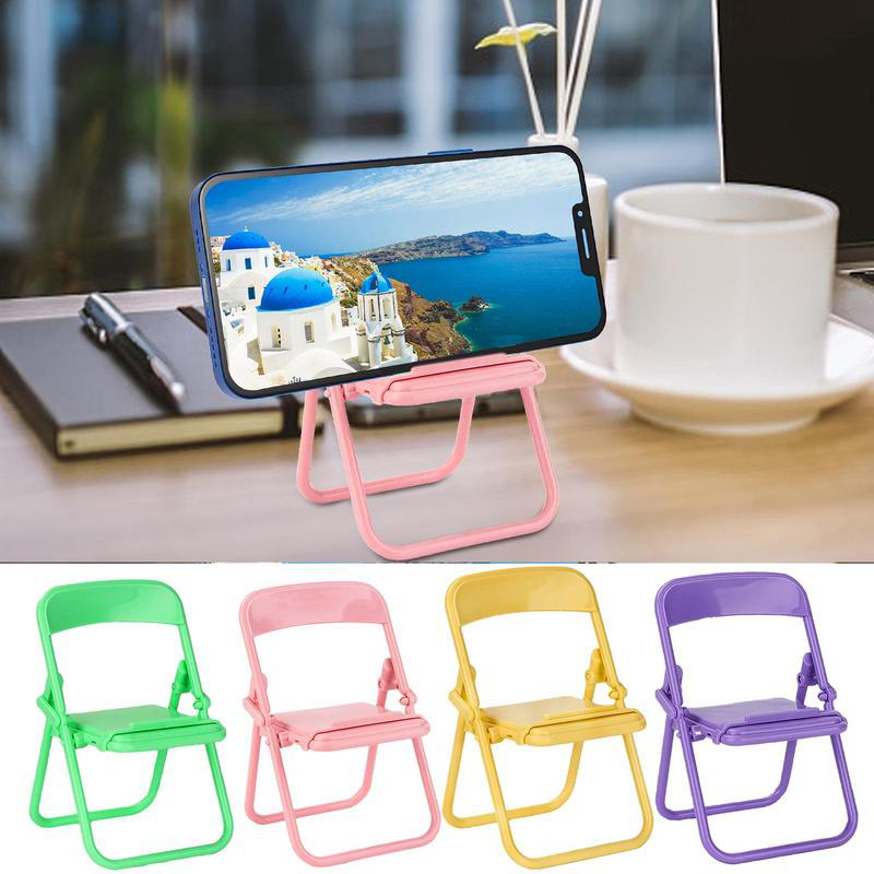 Portable Cute Sweet Creative Desktop Mini Chair Stand Can Be Used As Decorative Ornaments Foldable Lazy Drama Smart Phone Holder