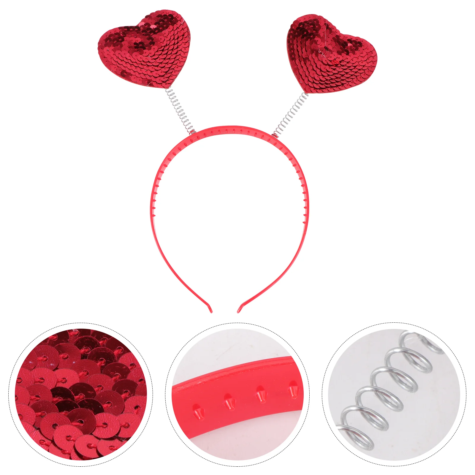 Osaladi Christmas Decor Hearts Love Sequin Headdress Red Wedding Hair Accessories Hair Clasp Cupid Hair Accessories Costume little hearts love credit card id holder bag student women travel card cover badge gifts accessories work name card holder gifts