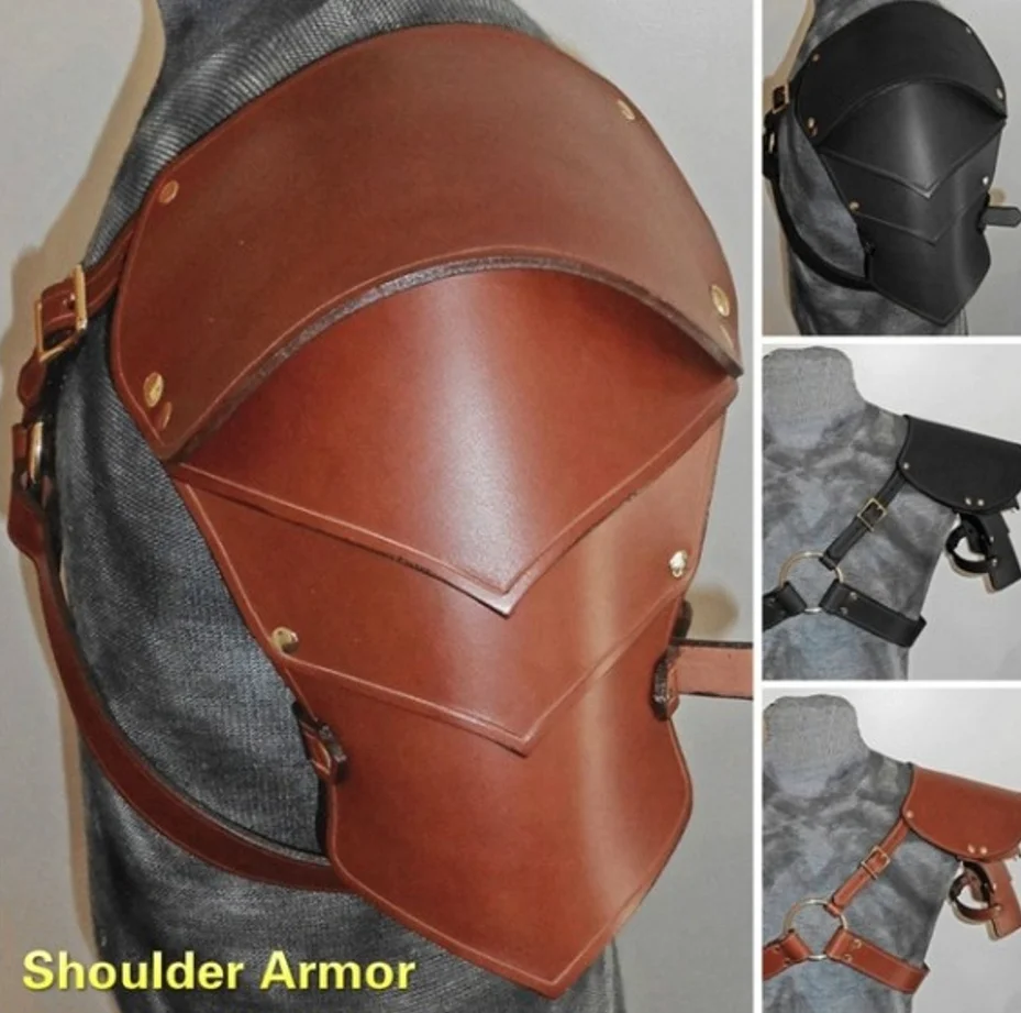 

Men Medieval Accessory Viking Pirate Costume Shoulder Armor Vintage Gothic Warrior Cosplay Harness Fancy Battle Knight Pauldrons