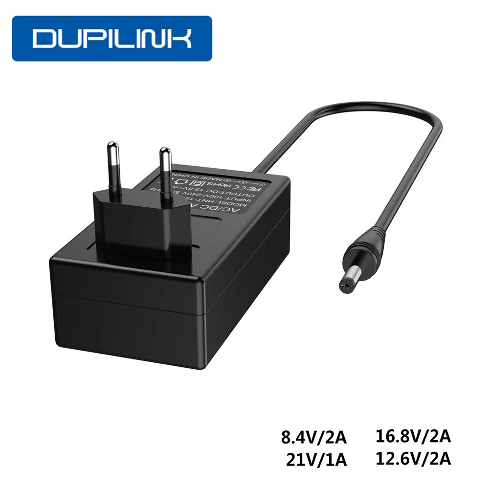 Battery Charger Adapter 8.4V/16.8V/21V 12.6V Lithium Battery Charger DC 5.5*2.1mm 18650 Polymer EU/ US plug Lithium Li-ion Battery Charger Power Adapter