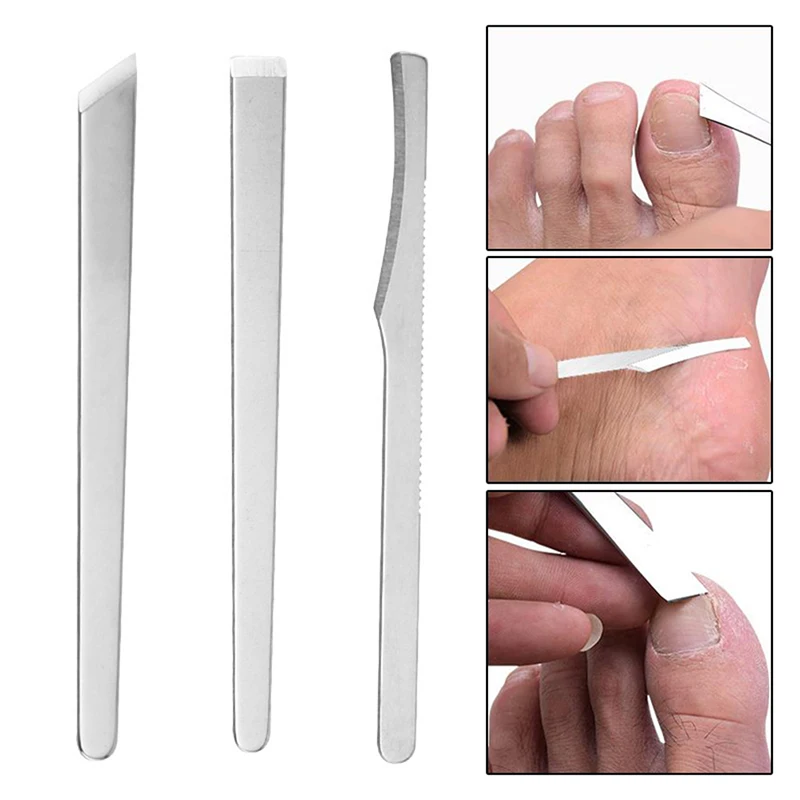 3PCS Toenail Scraper Manicure Tools Feet Nail Ingrown Cuticle Pedicure Knife Set Dead Skin Remover Files Foot Care Pedicure Tool sunshine 3pcs professional stainless steel callus remover foot file scraper pedicure tools dead skin remove for care products