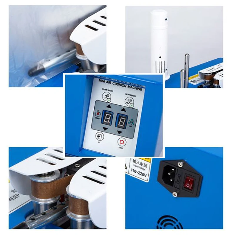 110V/220V 200W Bubble Bag Machine Inflator Automatic Filling Air Pillow Bag er Air Cushion Machine High Speed 16m/min