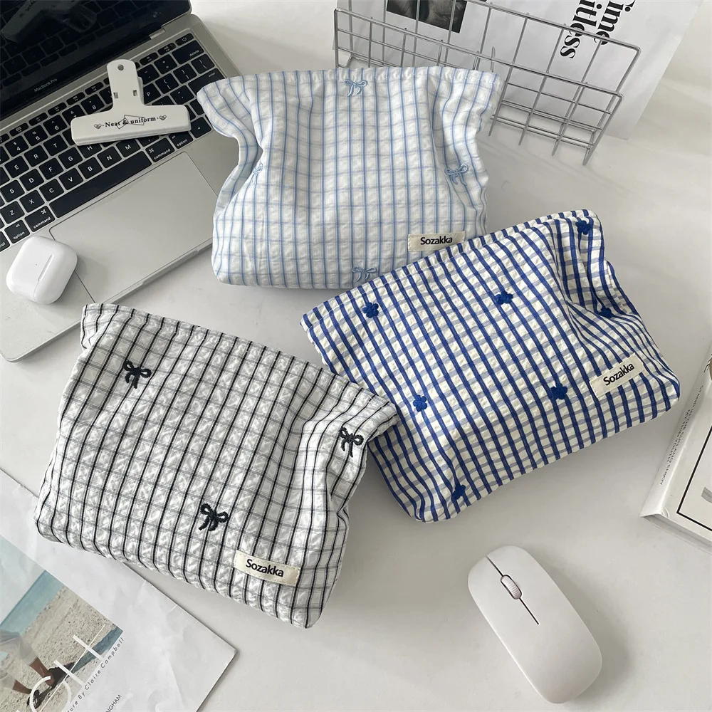 Simple Women Fashion Portable Makeup Storage Pouch Handbag Travel Organizer Cosmetic Bag Ladies Elegant Zipper Bag For Gift