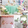 6/8ft 10ft Pink Table Skirt Wedding Party Tutu Tulle Tableware Cloth Baby Shower Gender Reveal Unicorn Birthday Party Home Decor 4