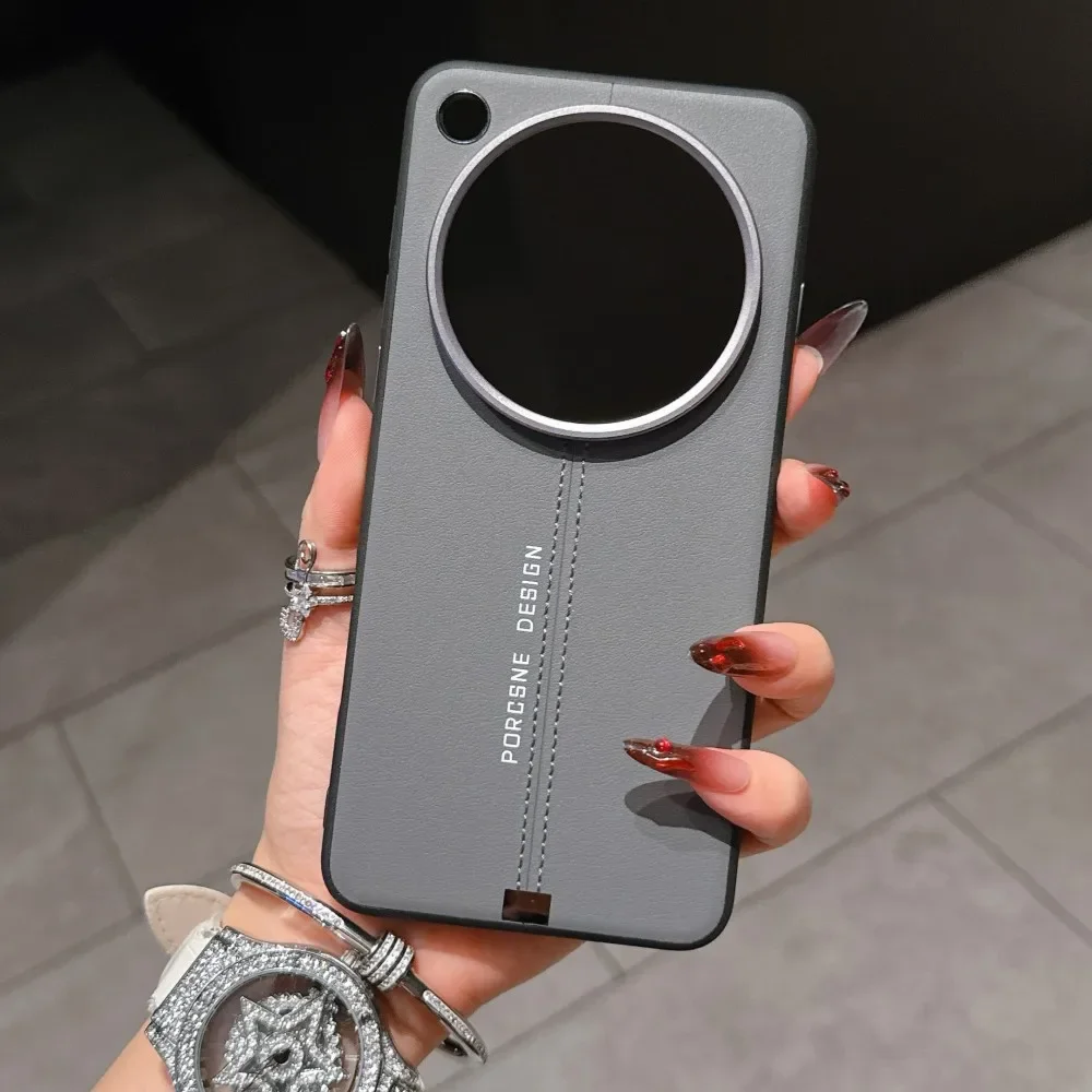 Luxury PU Leather Skin Magnetic Wireless Charging Protective Back Cover Case