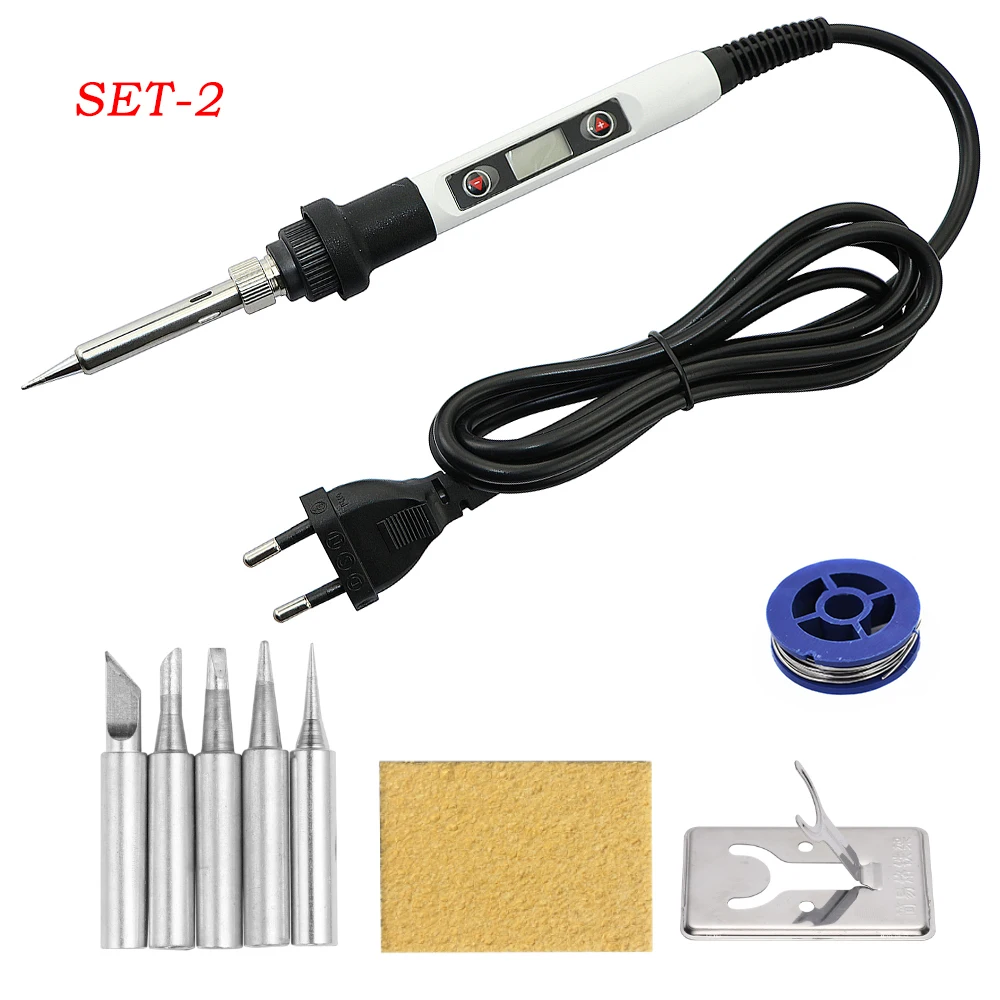 inverter arc welder LCD Digital Display 80W Soldering Iron Adjustable Temperature Electric Solder Iron Welding Rework Station Repair Tools Kit Set hot air station