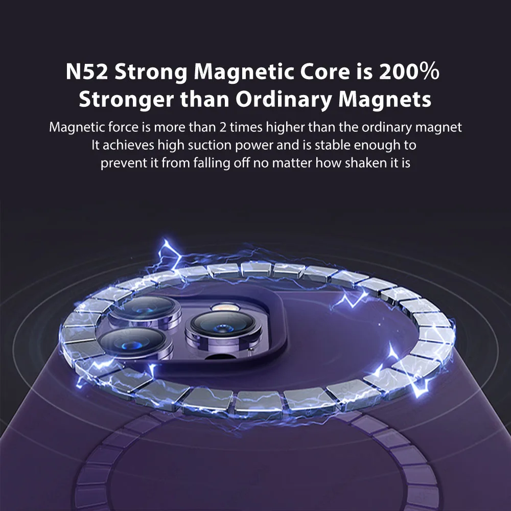 Magnetic Liquid Silicone Case with Wireless Charging Back Cover