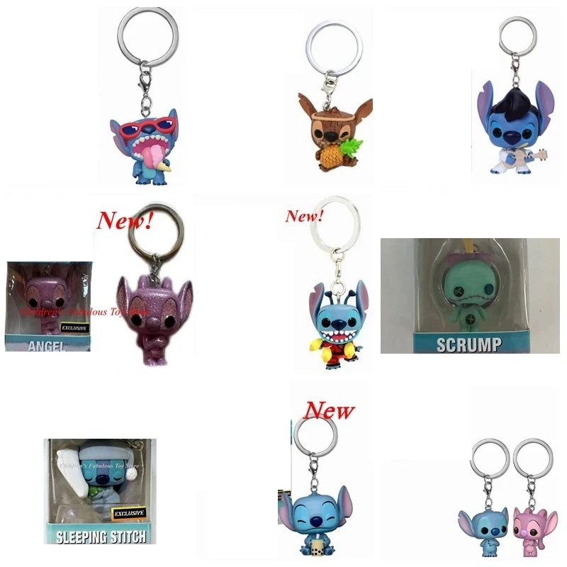 Disney Più Nuovo Elvis Lilo Angel Stitch Scrump Portachiavi Summer Stitch 626 Exclusive Vinyl Action Figures Collection Model Toys