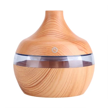 300ml Air Purifier Humidifier LED Touch Humidifier USB LED Touch Wood Grain Air Humidifier Purifier Oil Diffuser 1