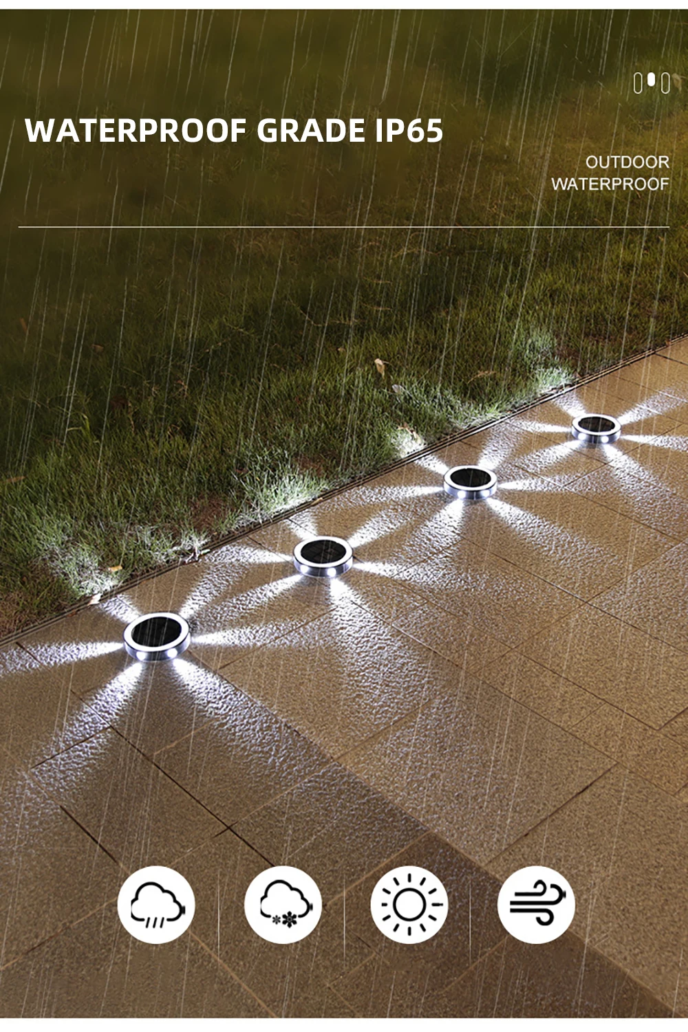 Description Picture 2 of itemSolar Underground Lights Bear Paw Shape LED Outdoor Garden Landscape Floor Lamp for Lawn Pathway Yard Walkway Vegetable Patch