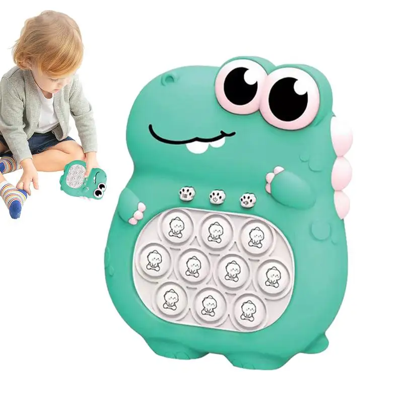 

Push Game Fidget Toy Dinosaurs Design Pop Sensory Toys Instant Sound Feedback Light Up 4 Modes Games Push Game Console Gift