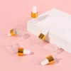 50pcs 1ml Clear Mini Glass Dropper Bottles Small with Glass Eye Dropper for Essential Oils Sample Traveling 5