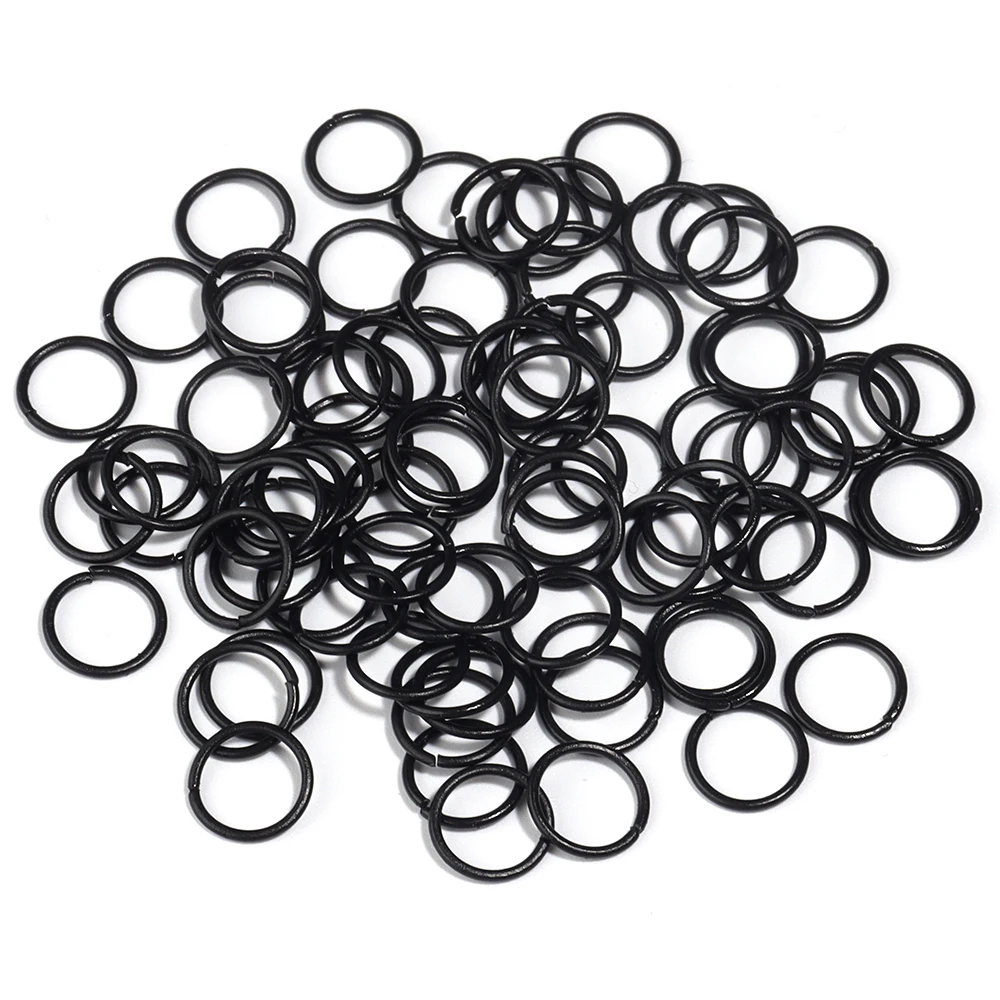Colorful Metal Single Loop Rings for DIY Jewelry Making - 50pcs Assortment