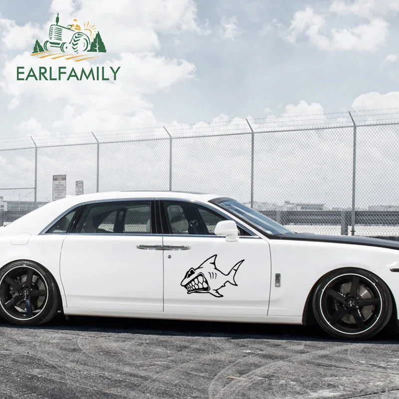 

EARLFAMILY 58 см x 46,4 см наклейки для стайлинга автомобиля злые акулы водонепроницаемые виниловые Качественные большие наклейки для мотоцикла грузовика электровелосипеда