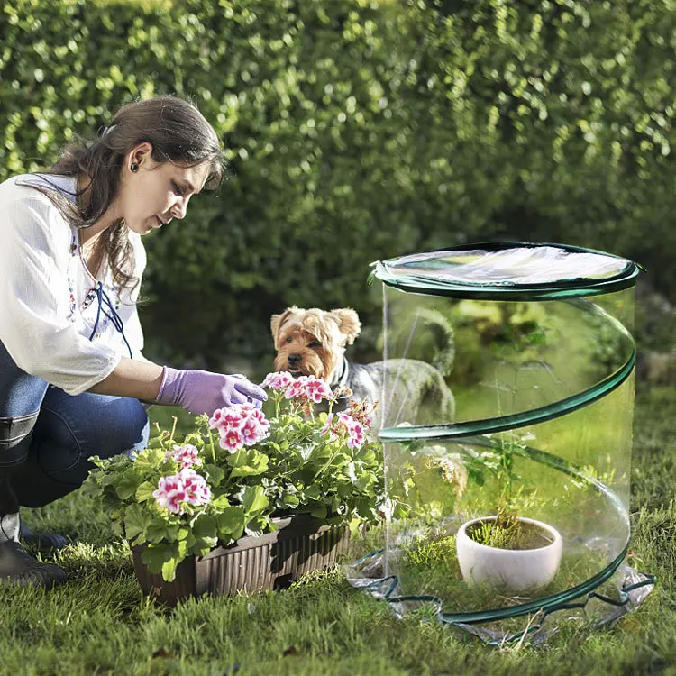 

Portable Round Body Warmer Garden Greenhouse Bounce Basin Insulation Cover Landscaping Flowers and Flowers Rain Shelter Conserva