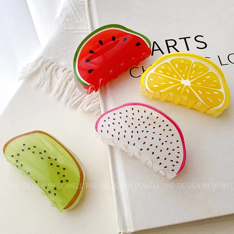 UXSL New Lovely Fruit Hair Claws Clip for Womens Girls Sweet Cute Watermelon Hairpins Crab Clips Fashion Hair Accessories Gift