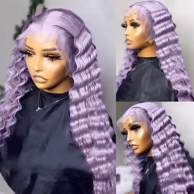 Lavender Purple Lace Front Loose Curly Wig