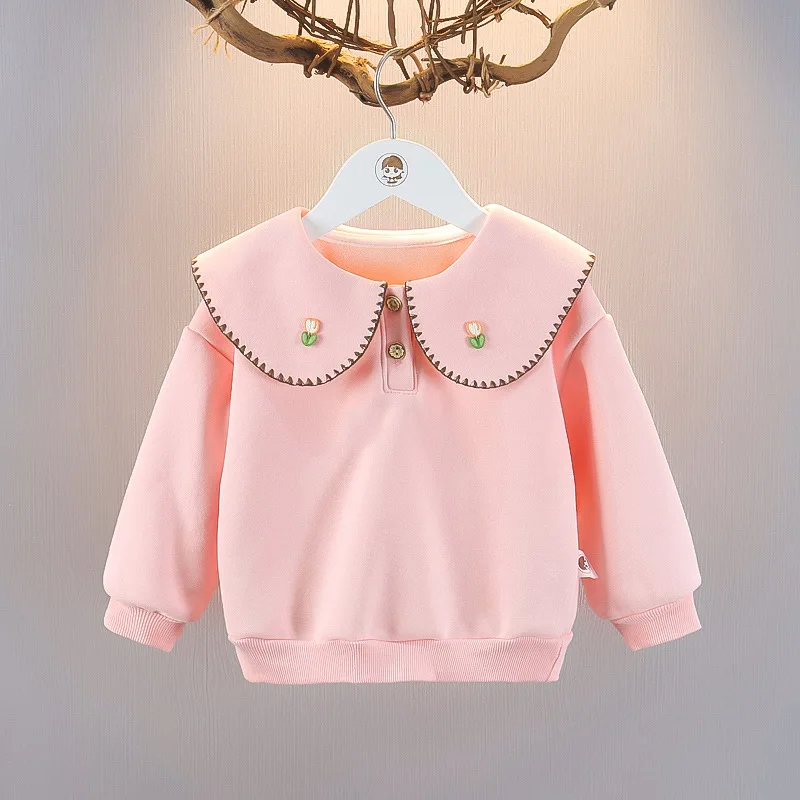 

Girls' Plush Jacket 2023 Winter New Style Sweet Cute Coat 1-4 Year Girls' Long Sleep Pullover Baby Girl Winter Clothes 7-12m