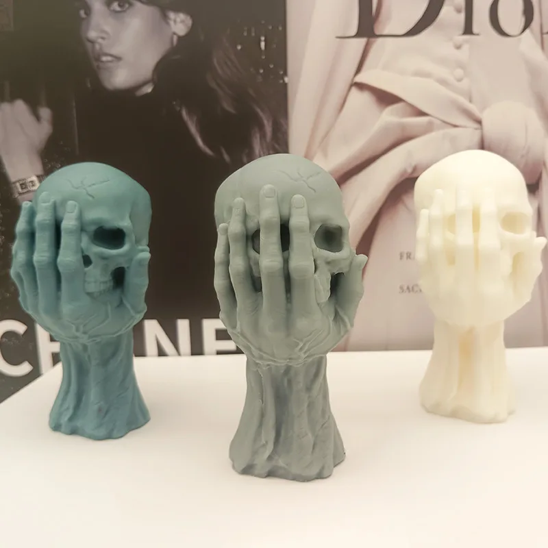 

Halloween Silicone Mold Decor Cranium Clear Epoxy Resin Set Customized Originality Personality Candles Mould for Epoxide Resins