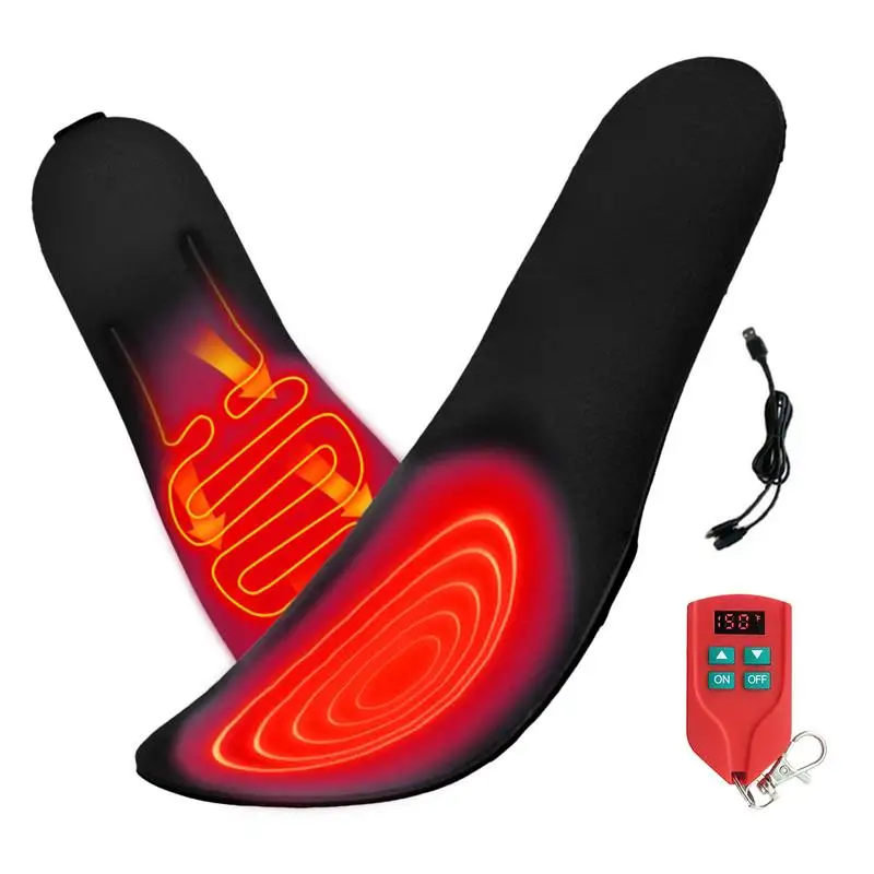 

USB Heated Shoe Insoles Electric Heating Foot Warmer Sock Pad Mat 3 Gear Temperature Heating Insole Washable Warm Thermal Insole