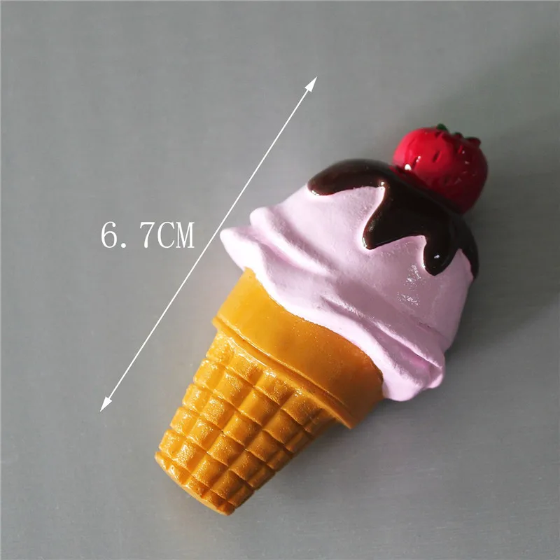 Charming 3D Resin Ice Cream Cone Refrigerator Magnet