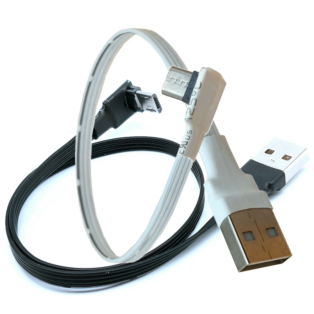 Acima para Baixo Esquerda Direita Angular 90 Graus Usb Micro Usb Macho para Usb Cabo de Dados Masculino 10cm 20cm 50cm 100cm para Tablet 5ft Branco Preto - Imagem 3