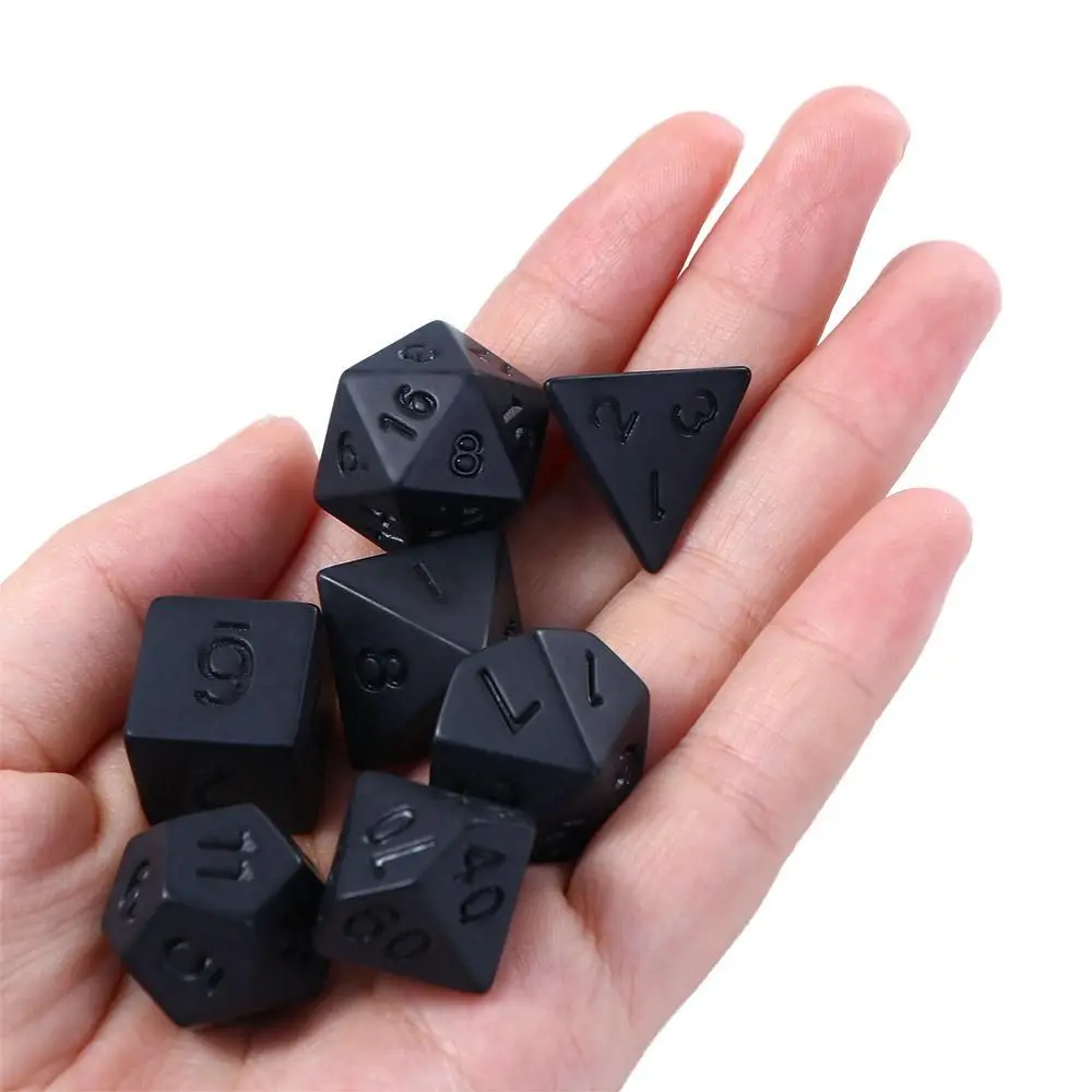 Black RPG Dice Set, Unprinted Polyhedron Cubes, DND Board Game, Digital Dice, New Personality, 7Pc Set