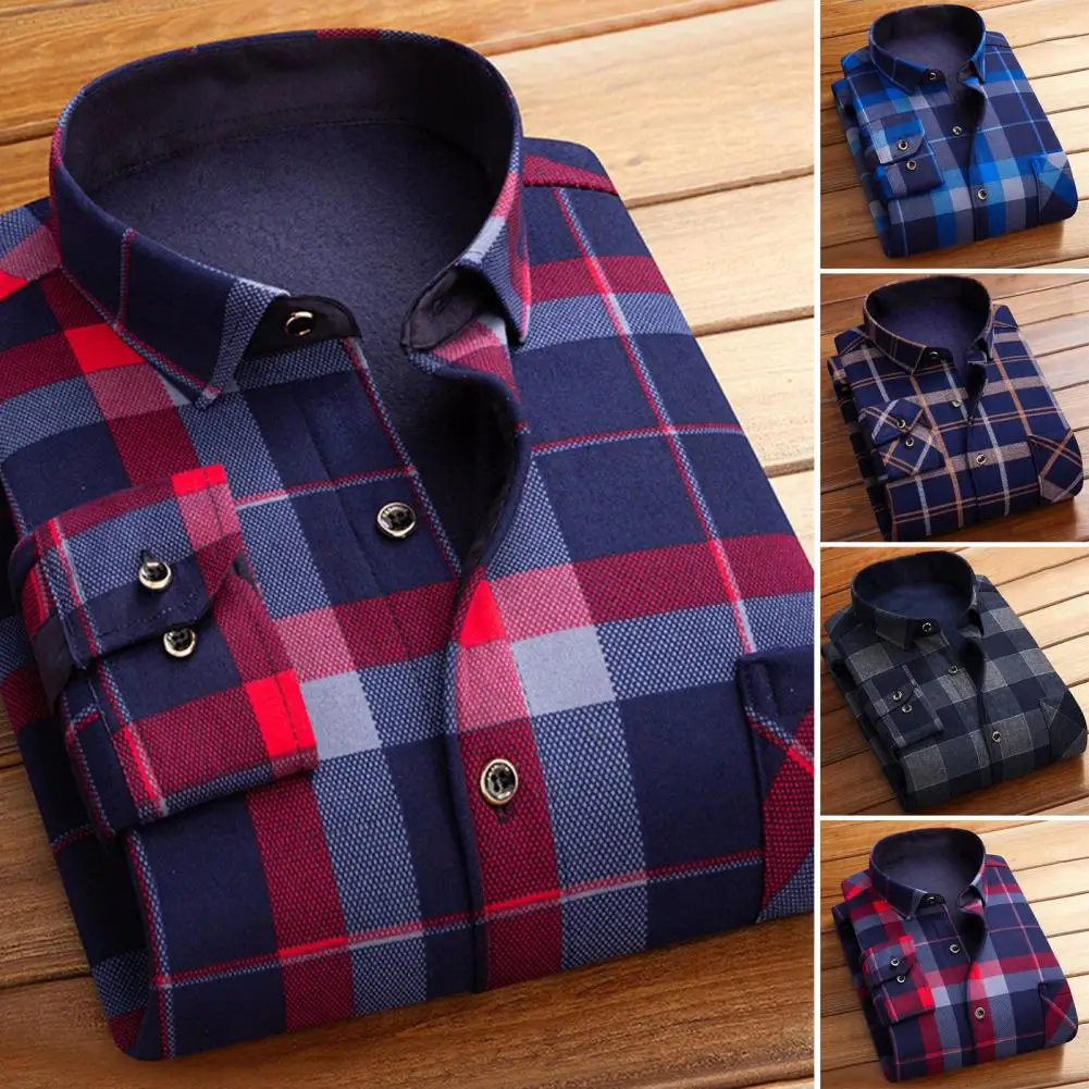 Cotton Shirt Long Sleeve Shirt Men Casual Shirt Flannel Shirt Men Flannel Plaid 100% Cotton Spring Autumn Long Sleeve Soft Comfort