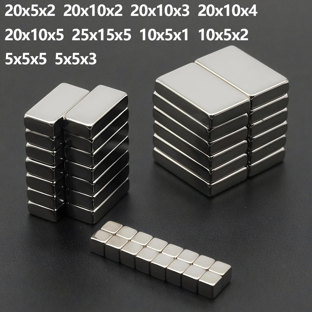 Powerful Neodymium Magnet N35 NdfeB Permanent Magnetic imanes Block Super Strong Fridge Magnets 5x5x5 10x5x2 20x10x2 20x10x3mm
