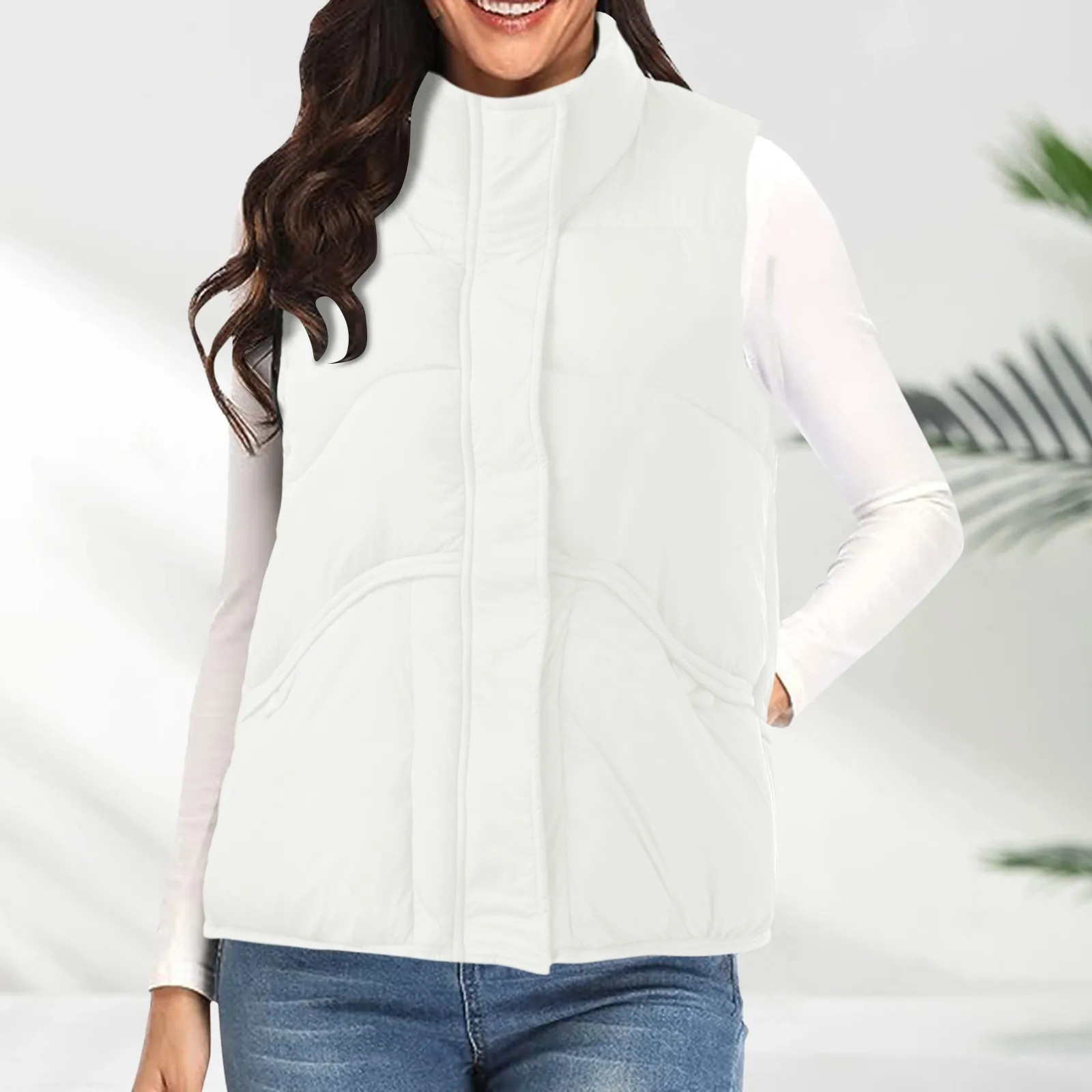 

Womens Vest Down Cotton Women's Vest Warm Everything Sleeveless Autumn And Winter Womens Coat Not Puffy