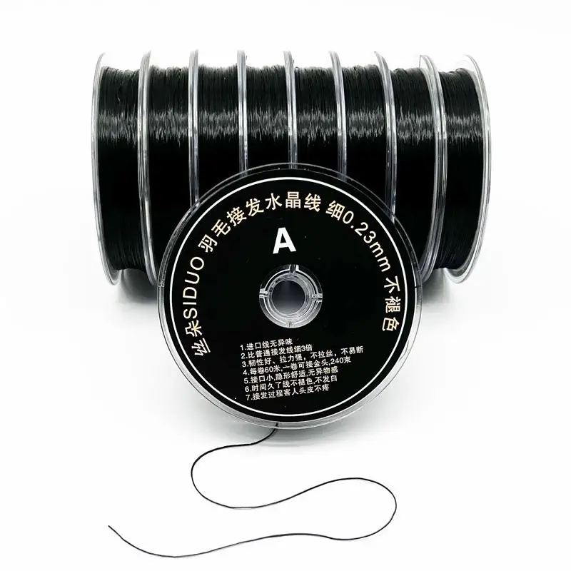 1 Rotolo da 60M di Filo Elastico in Cristallo per Salone, per Cucire e Decorare Capelli, per la Realizzazione di Trecce, Parrucche ed Extension - immagine 5