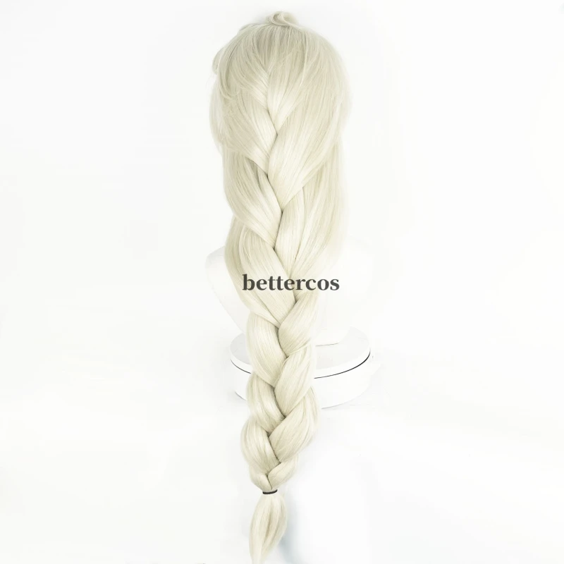 Elsa Wig Synthetic Blonde Braid Styled Cosplay Wigs Halloween Carnival Party Play Role + Wig Cap images - 6