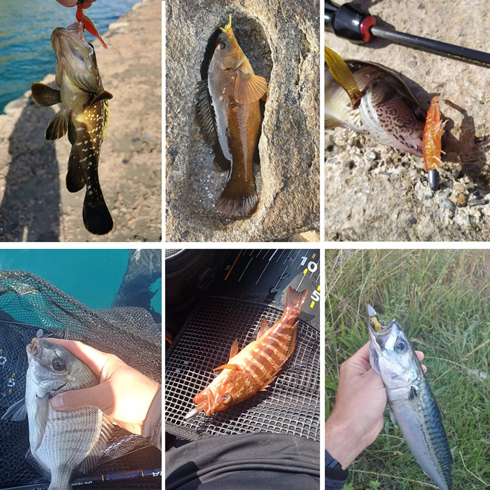 WALK FISH 61mm 1,6g 98mm 6g Silikon Köder Weiche Köder Hecht Angeln Köder Beißen Garnelen karpfen Bass Meer Wurm Swimbait Köder Gamba – Detail 1