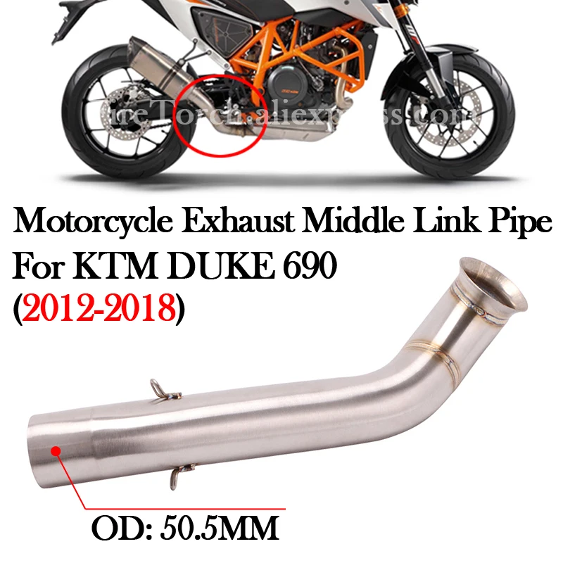 Slip On For KTM DUKE 690 DUKE690 2012 - 2018 Motorcycle Exhaust Modify 51MM Muffler Escape Moto Tube Middle Connection Link Pipe