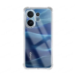 Shockproof Airbag Full Protection TPU Soft Case - Protective Cover Capa s Coque for Vivo V60 (Transparent)