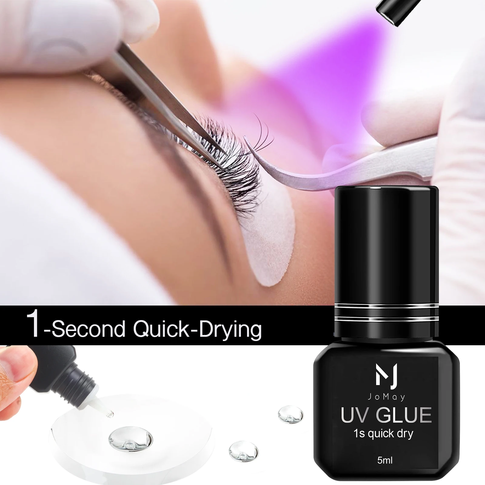 UV Eyelash Glue Makeup Tools Water Proof Quick Dry in 1 Second Eyelash Extension Supplies Colorless Tasteless Eyelash Glue 2
