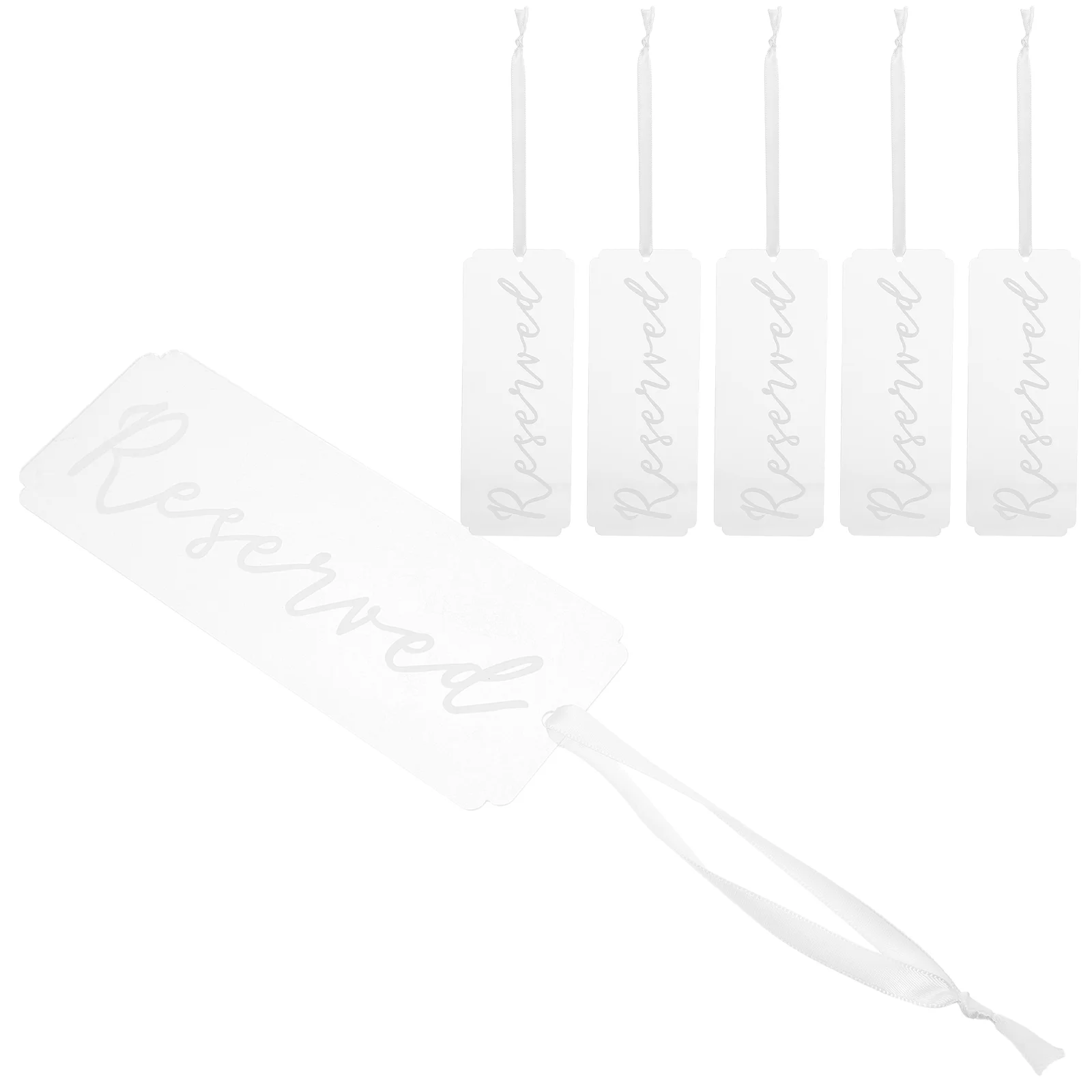 6 Pcs Wedding Seat Marker Transparent Acrylic Reserved Sign Party Chair Tags Seating Cards Place Card Holders Banquet Decor