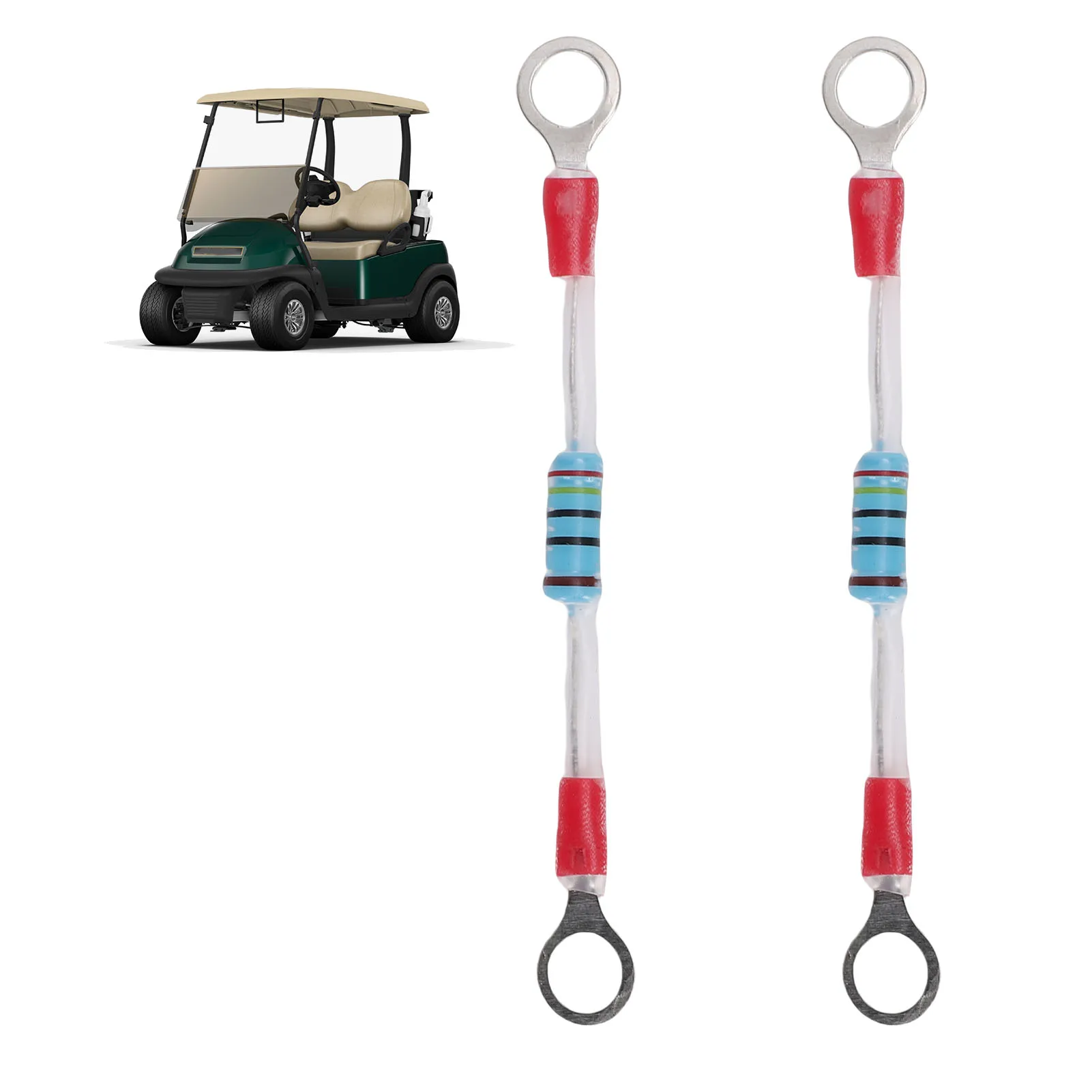 2pcs Golf Cart Solenoid Resistor 1014947 Excellent Electrical Conductivity Heatproof Housing Replacement for EZGO 1990 and Later