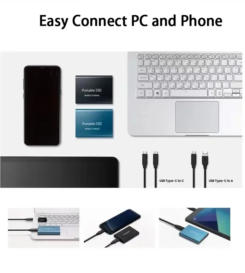 Portable SSD 2TB 8TB External Solid State Drive High Speed USB3.1 Hard Drive M.2 Type-C Interface Storage Disk PC Laptop Mac external ssd