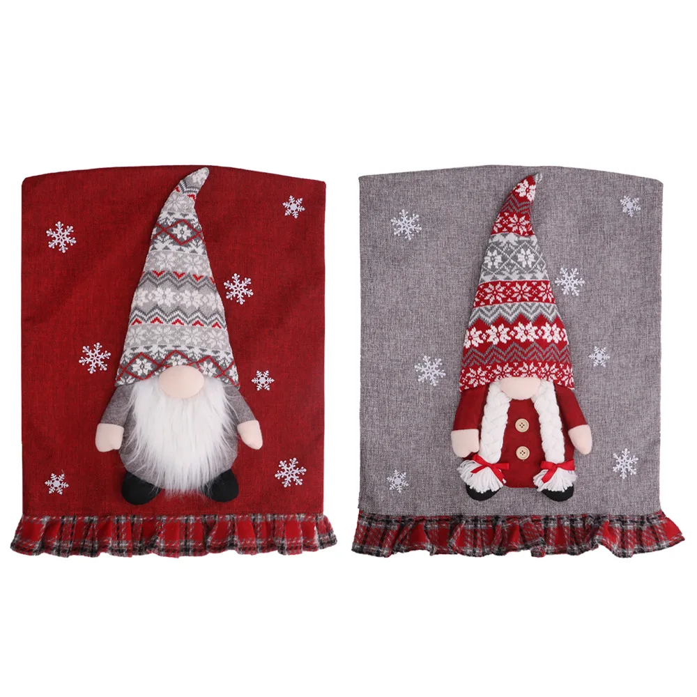 Christmas Scene Layout Props Cartoon Three-dimensional Couple Faceless Doll Chair Cover Doll Chair Cover