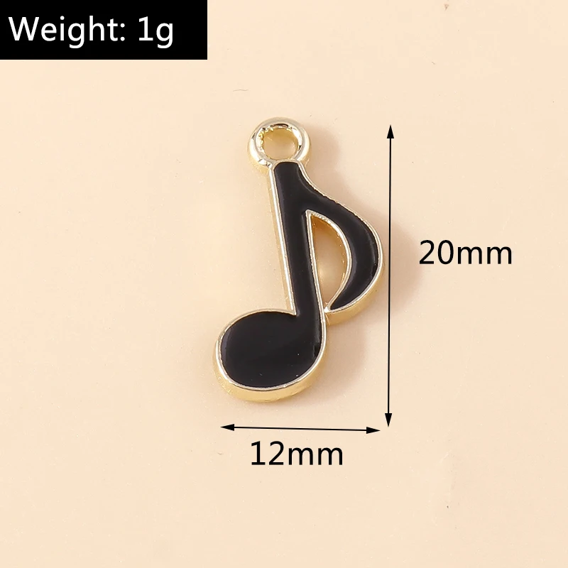 20 Stück süße Musik-Charms, Emaille, Musiknote, Gitarren-Charms, Anhänger für Schmuckherstellung, Halsketten, Ohrringe, DIY-Bastelzubehör – Detail 8