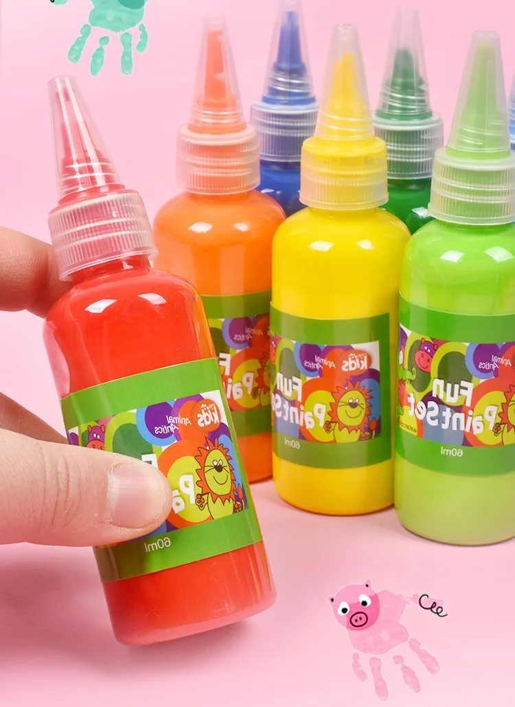 6/12 Colors 60ml Finger Painting Set Children's Gouache Washable Paint Safe  Non-toxic Creative Painting Supplies - AliExpress
