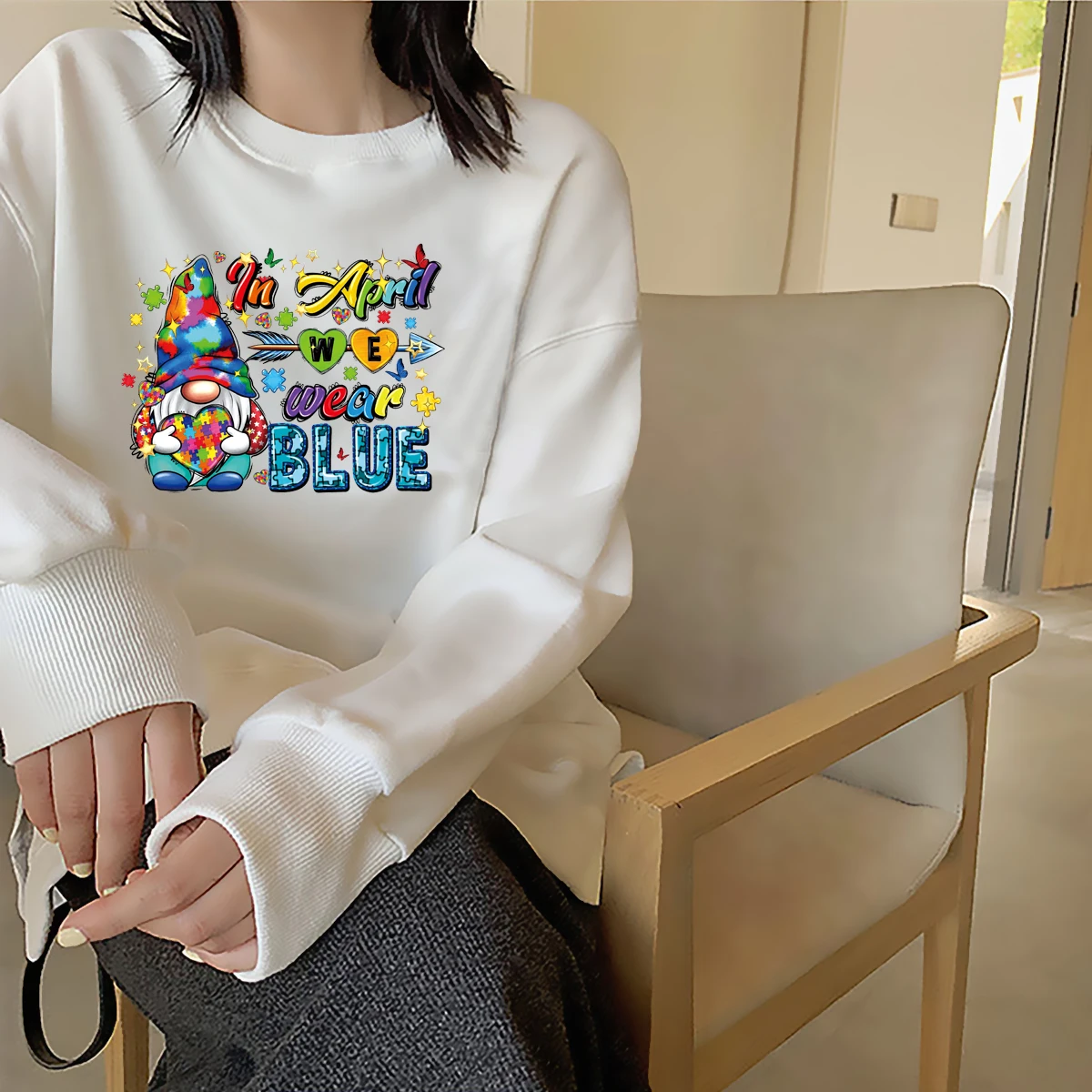 Description Picture 2 of itemFactory Price Custom DTF Heat transfers Iron-on Tshirt Stickers DIY Autism Autistic Ready to Press Labels Patterns for Garment