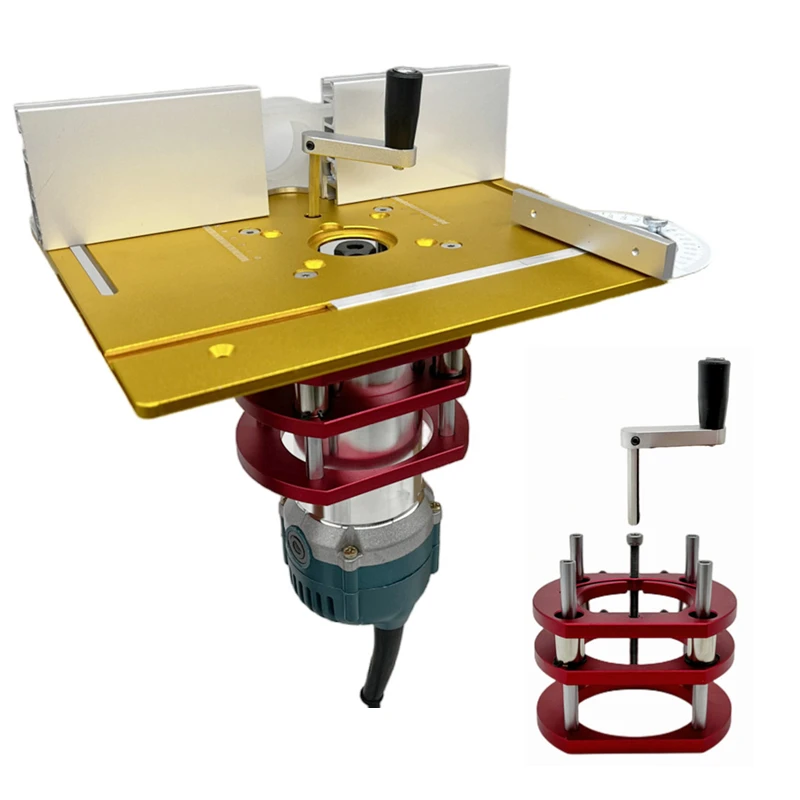 Router Lift Router Plunge Base W/ Alum Router Table Insert Plate Board