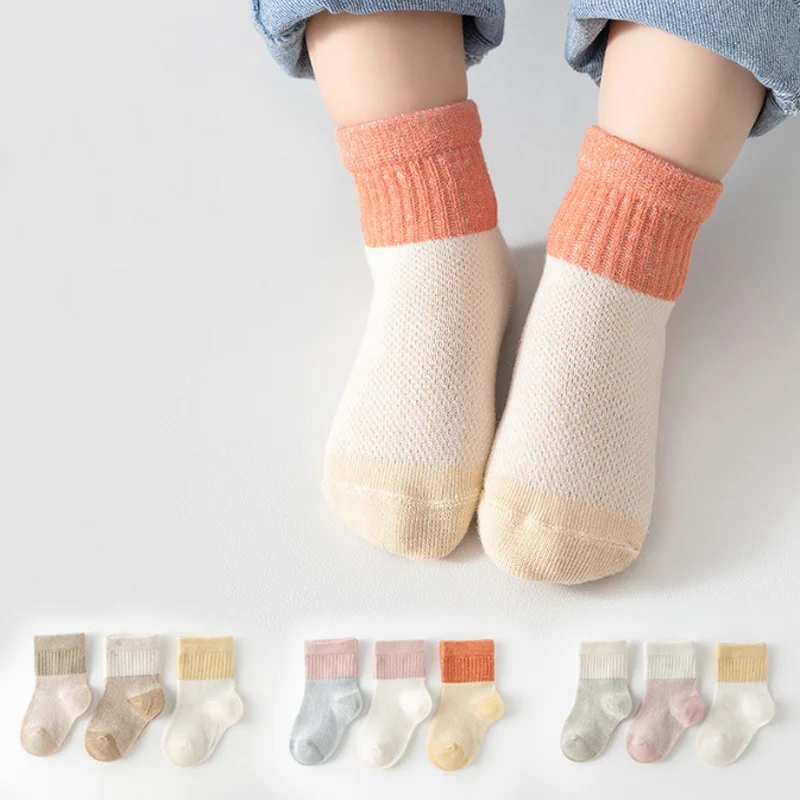

3Pair/lot New Children's Socks Colored Summer Baby Foot Socks