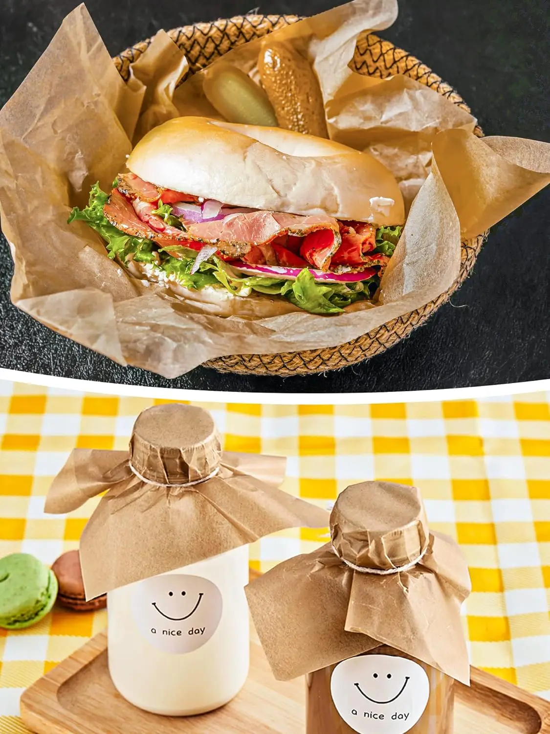 Wax Paper for Food burger patty paper Non-Stick Hamburger Patty Paper Sandwich Separators Wrapping for Restaurants Barbecues Picnics Parties