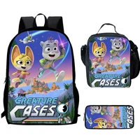 3pcs set Child Game The C-Creature Cases School Backpack with Lunch Bags ,Pencil Bags  School Bags for Boys Girls Best Gift